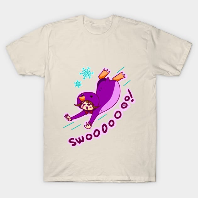 Purple Penguin - Kigurumi Slacker Girl T-Shirt by ShionS3